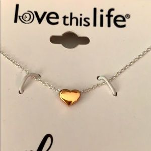 NWT sterling silver heart two-tone necklace